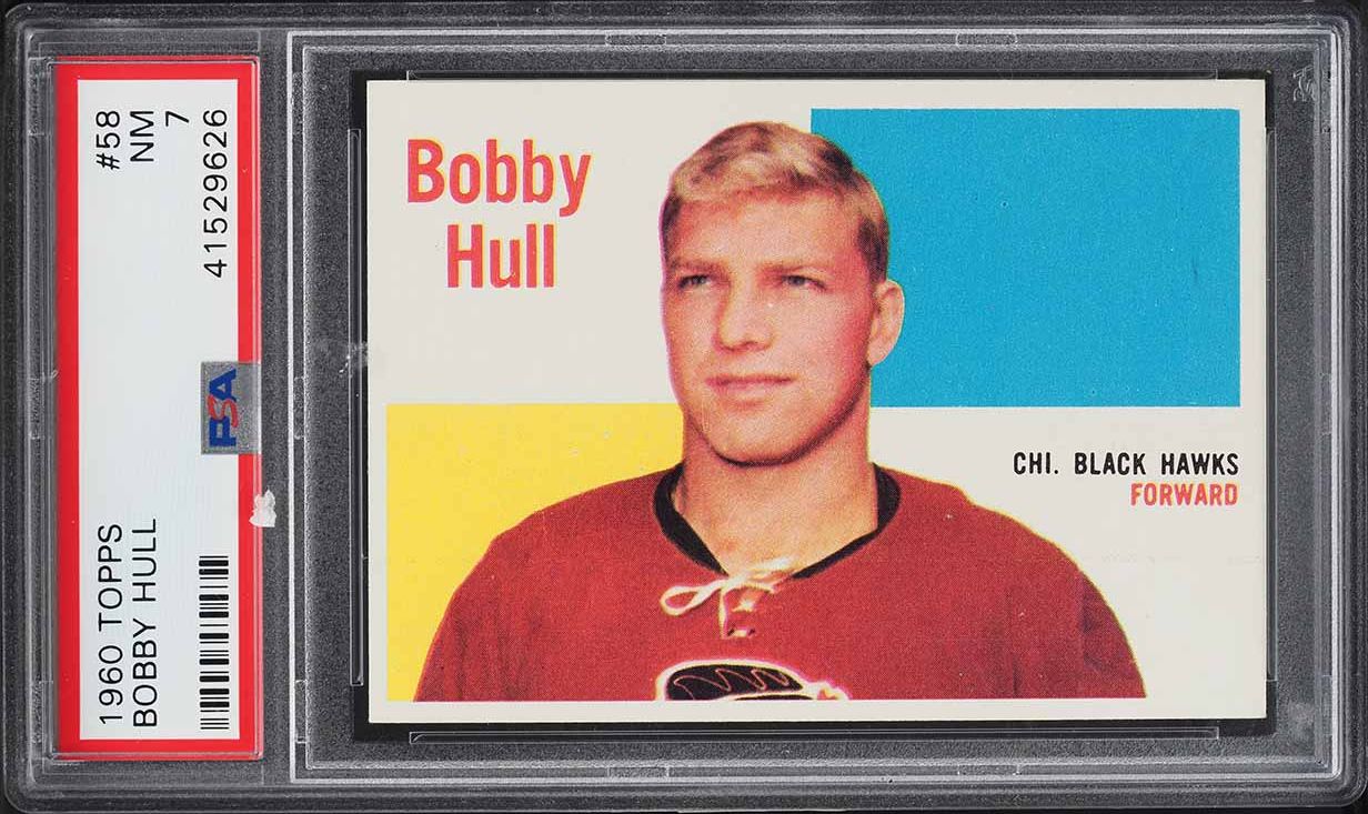 1960 Topps Hockey Bobby Hull #58 PSA 7 NRMT