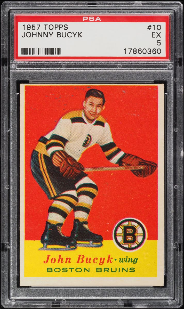 1957 Topps Hockey Johnny Bucyk ROOKIE #10 PSA 5 EX