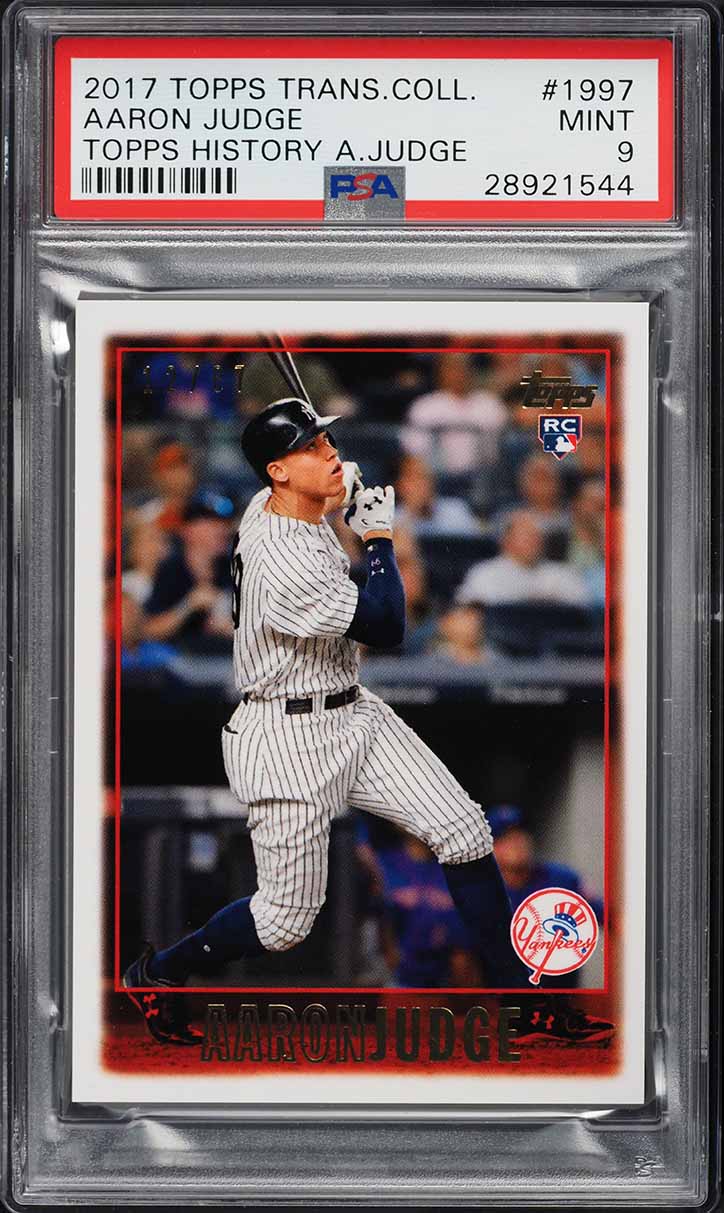 2017 Topps Transcendent Collection History Aaron Judge ROOKIE /87 #AJ-1997 PSA 9