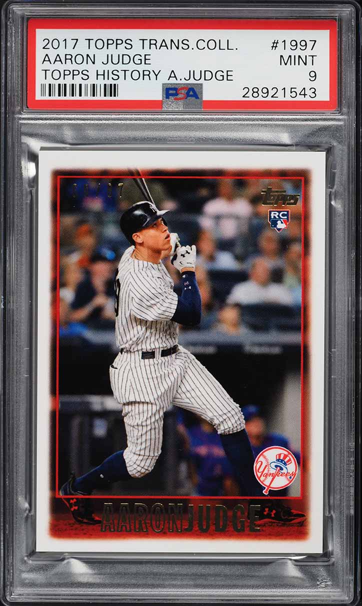 2017 Topps Transcendent Collection History Aaron Judge ROOKIE /87 #AJ-1997 PSA 9