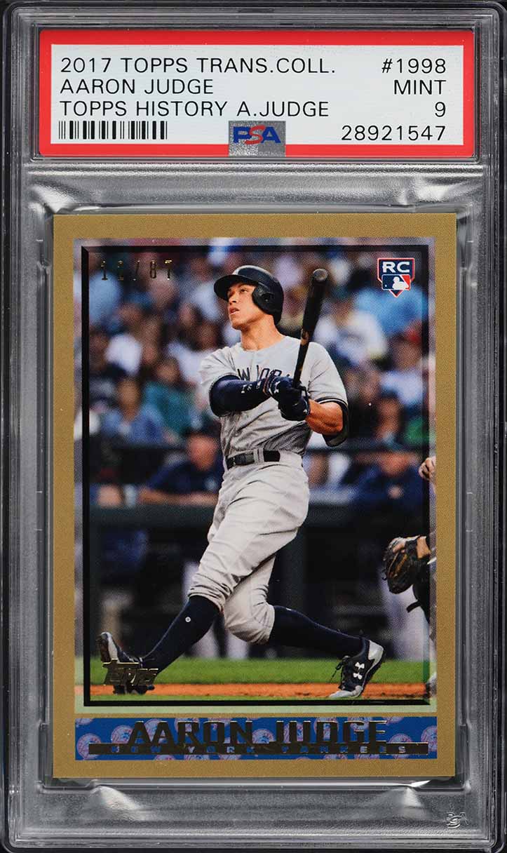 2017 Topps Transcendent Collection History Aaron Judge ROOKIE /87 #AJ-1998 PSA 9