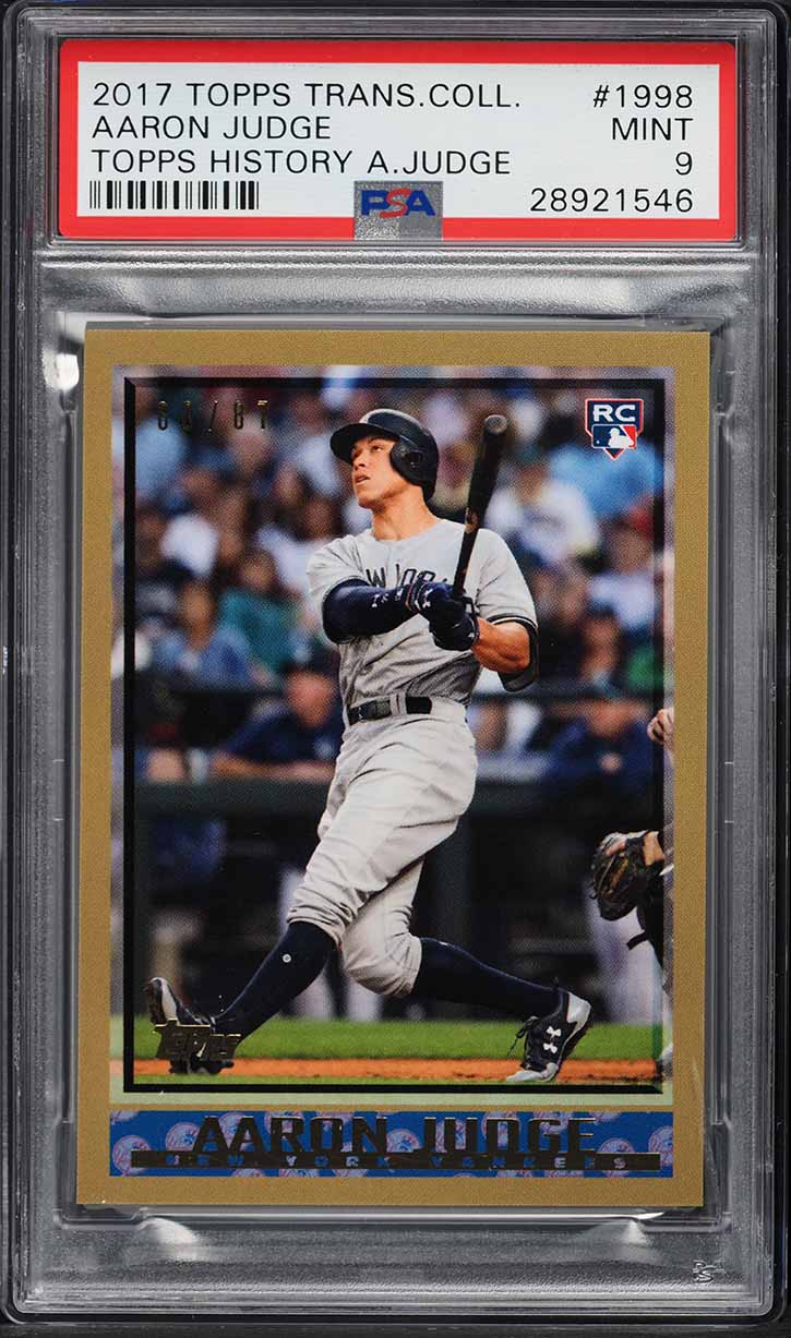2017 Topps Transcendent Collection History Aaron Judge ROOKIE /87 #AJ-1998 PSA 9
