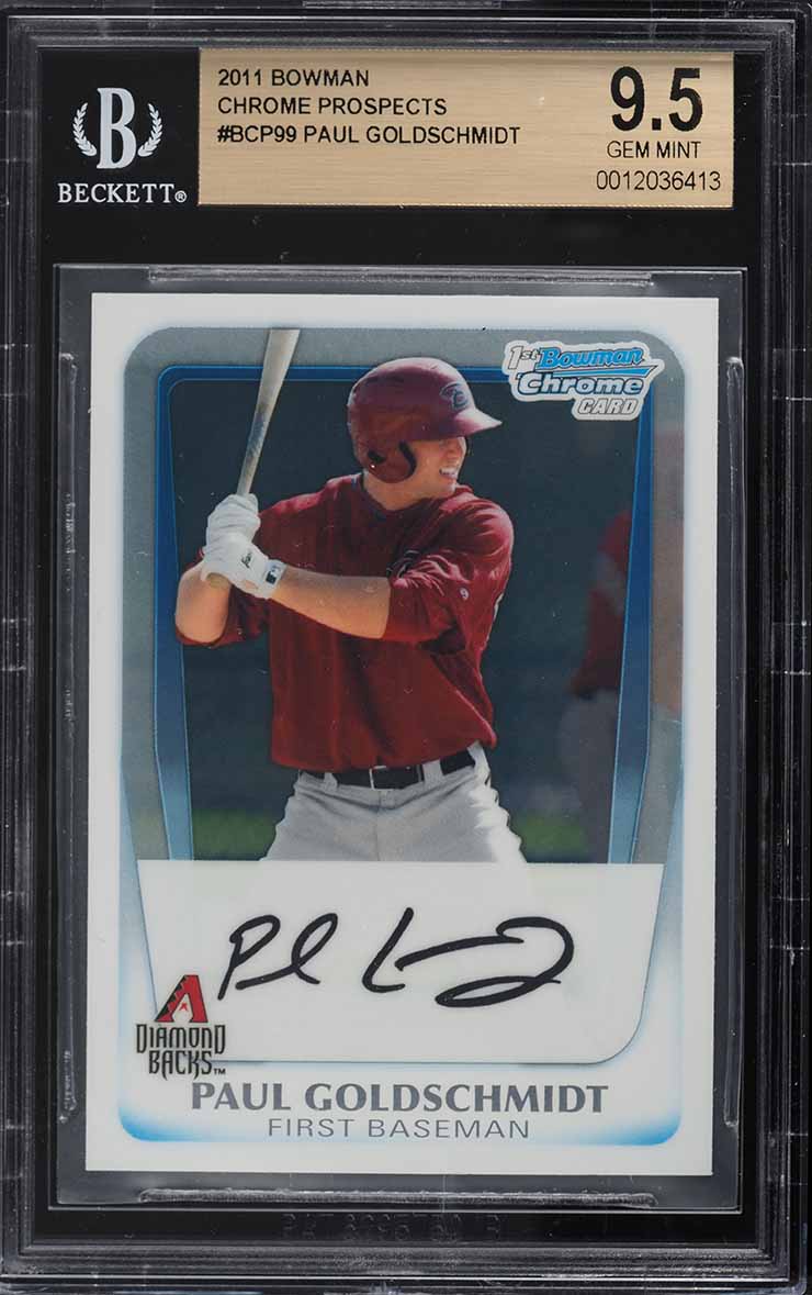 2011 Bowman Chrome Prospects Paul Goldschmidt ROOKIE #BCP99 BGS 9.5 GEM MINT