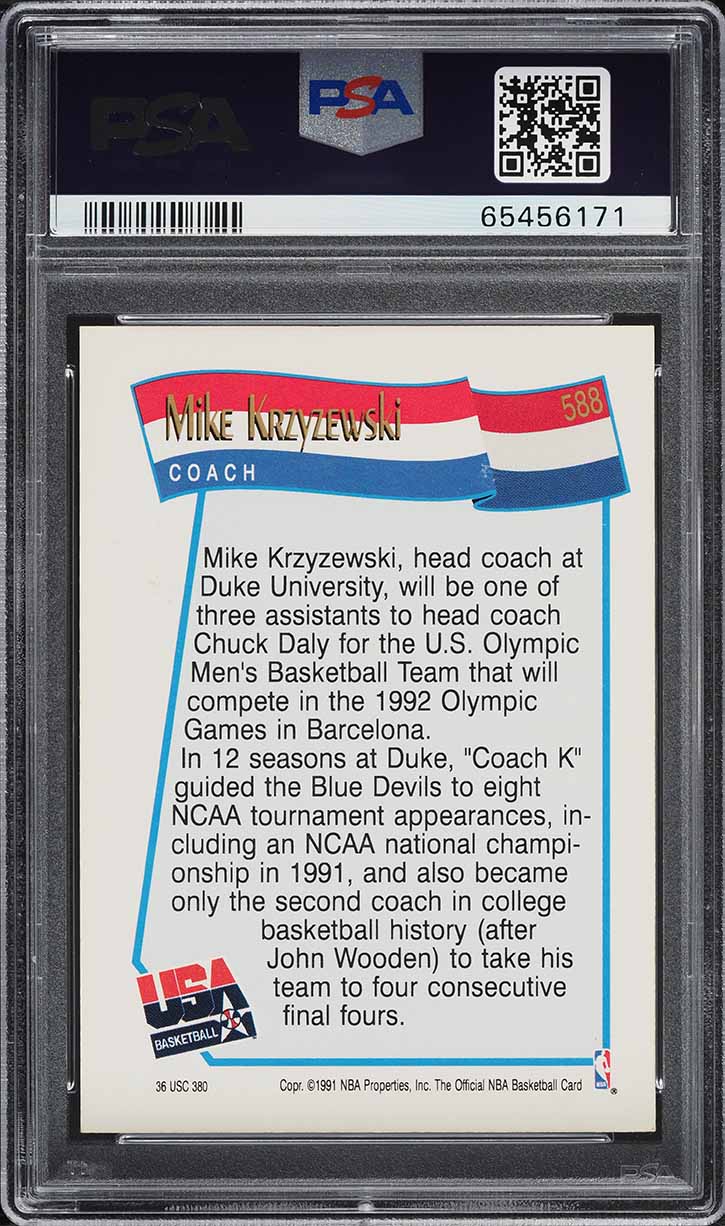 1991 Hoops USA Mike Krzyzewski #588 PSA 7 NRMT
