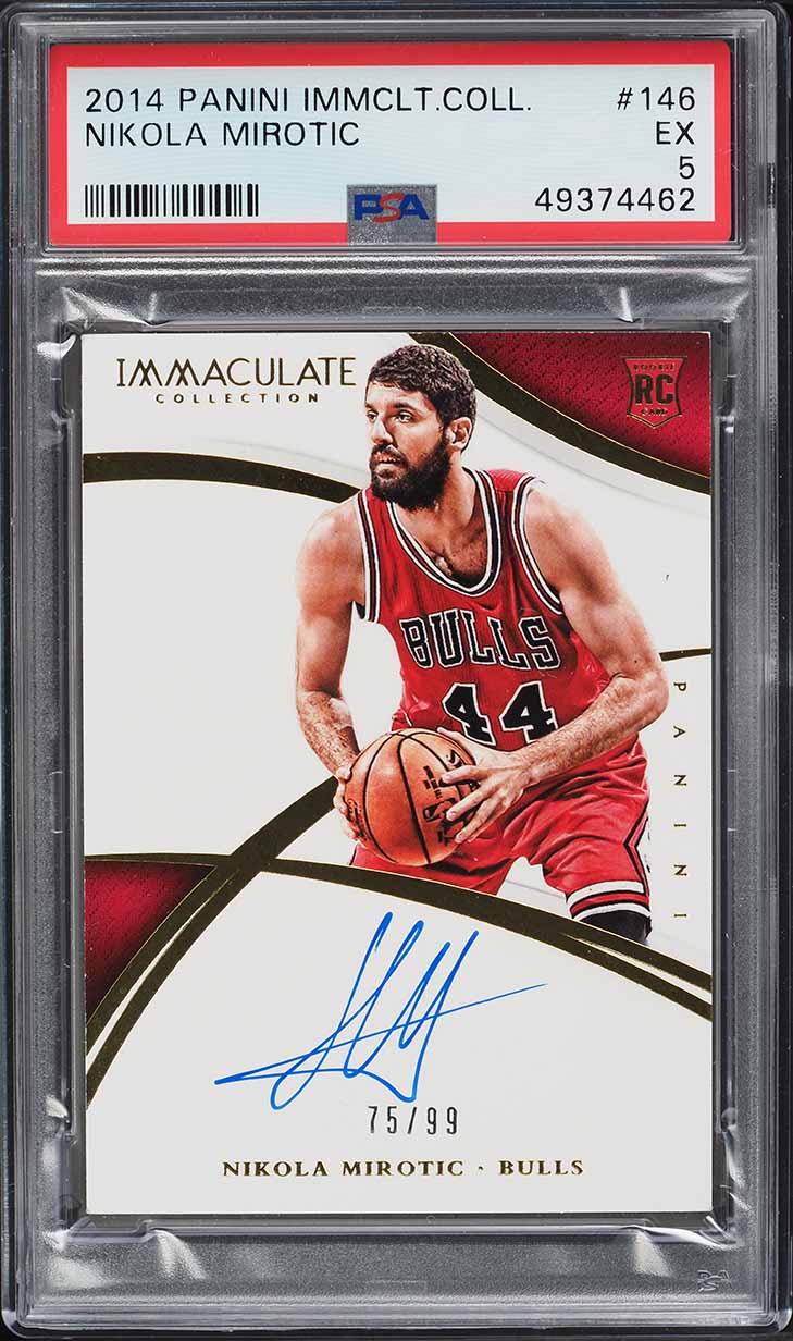 2014 Immaculate Collection Nikola Mirotic ROOKIE AUTO /99 #146 PSA 5 EX