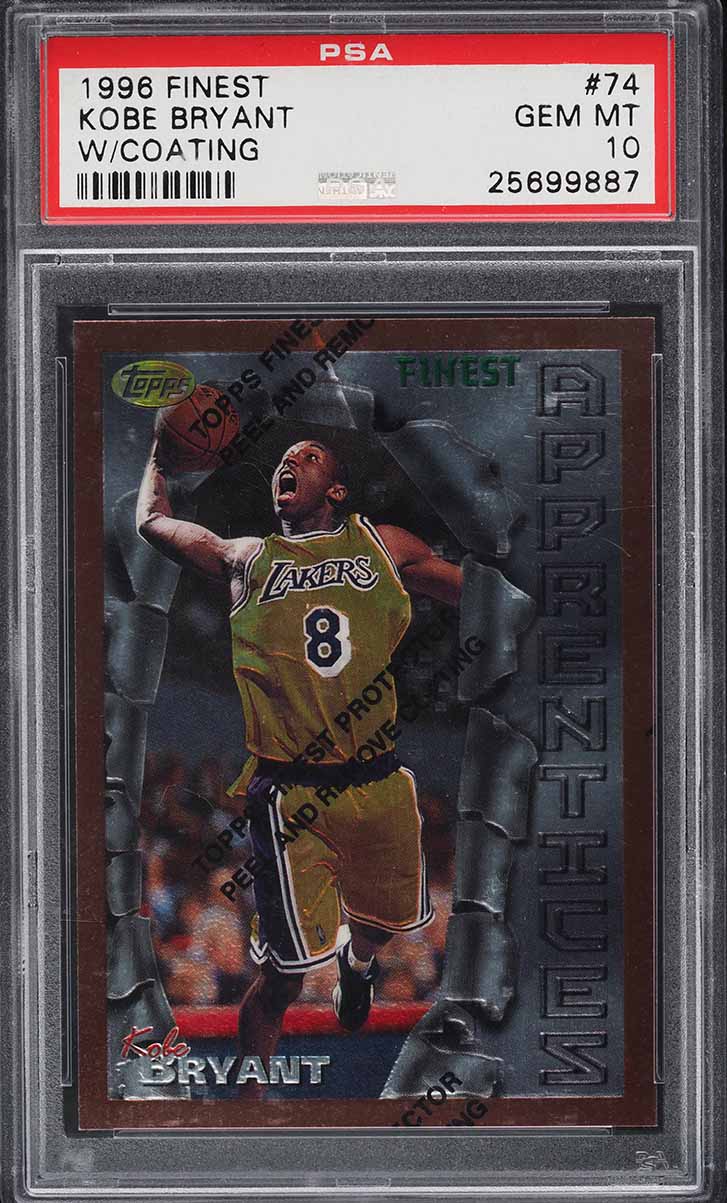 1996 Finest Basketball w/ Coating Kobe Bryant ROOKIE #74 PSA 10 GEM MINT