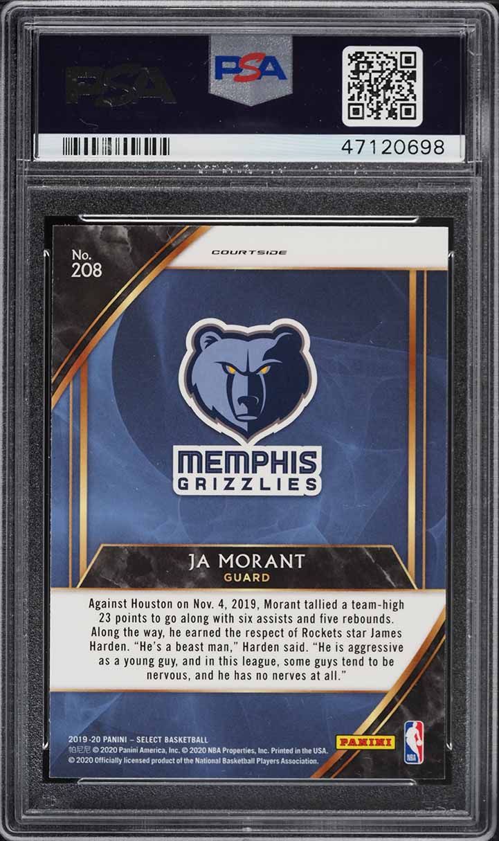 2019 Select Courtside Ja Morant ROOKIE #208 PSA 10 GEM MINT on