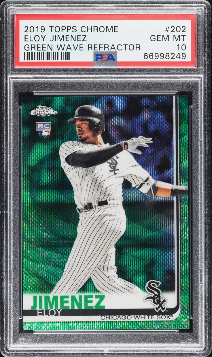 2019 Topps Chrome Green Wave Refractor Eloy Jimenez ROOKIE /99 #202 PSA 10 GEM