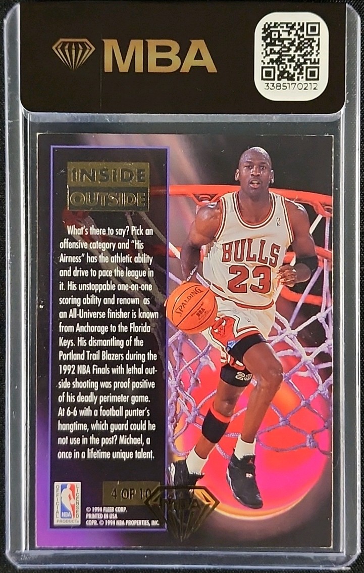 1993 Ultra Inside Outside Michael Jordan #4 MBA AUTH