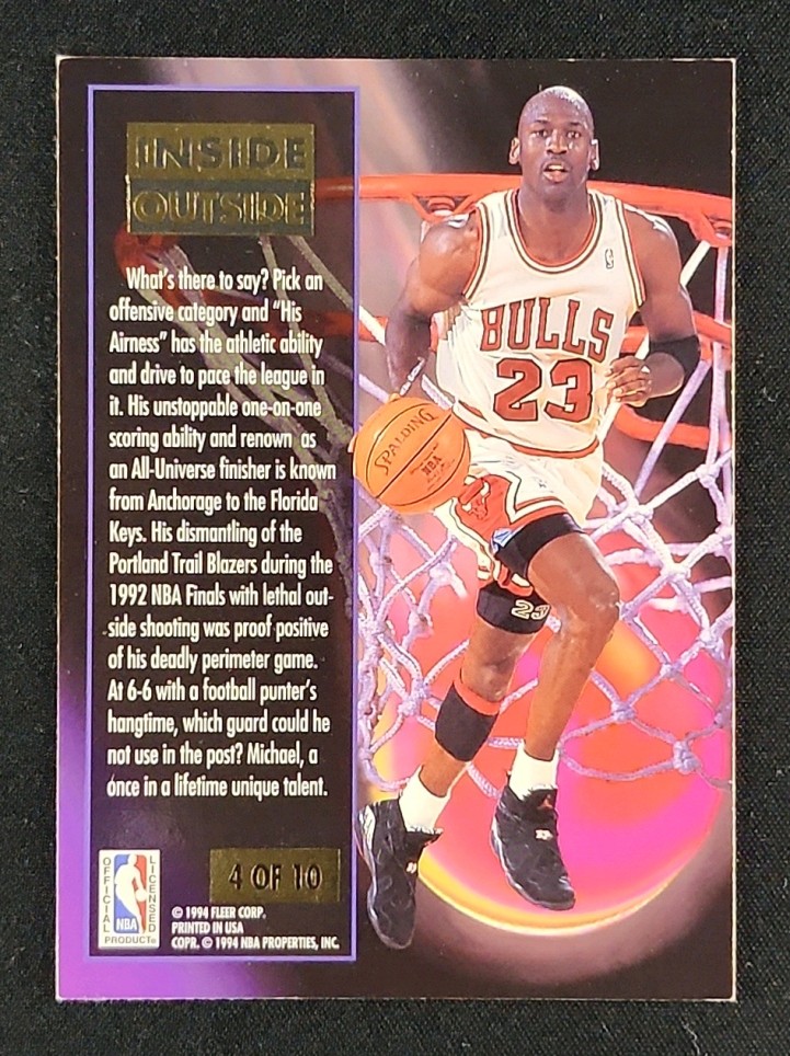 1993 Ultra Inside Outside Michael Jordan #4 MBA AUTH