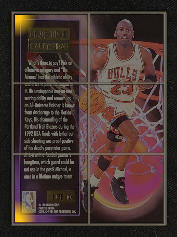 1993 Ultra Inside Outside Michael Jordan #4 MBA AUTH