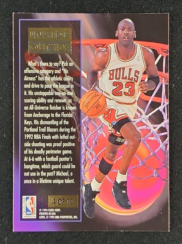 1993 Ultra Inside Outside Michael Jordan #4 MBA AUTH