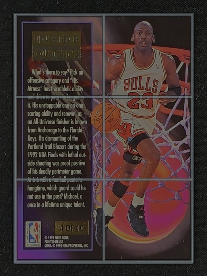1993 Ultra Inside Outside Michael Jordan #4 MBA AUTH