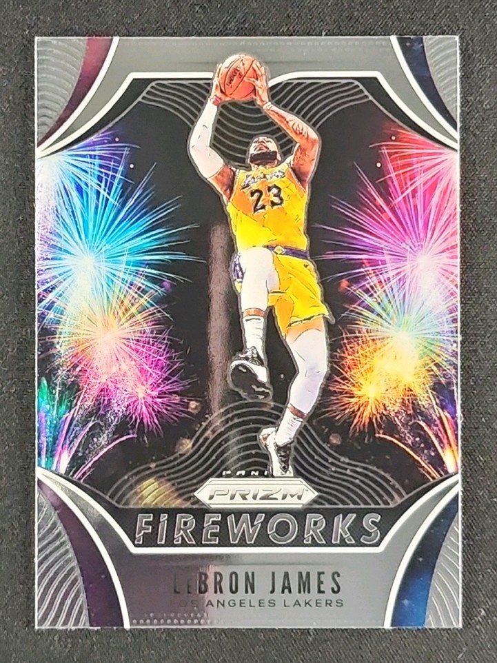 2019 Panini Prizm Fireworks LeBron James #2 MBA AUTH on Fanatics