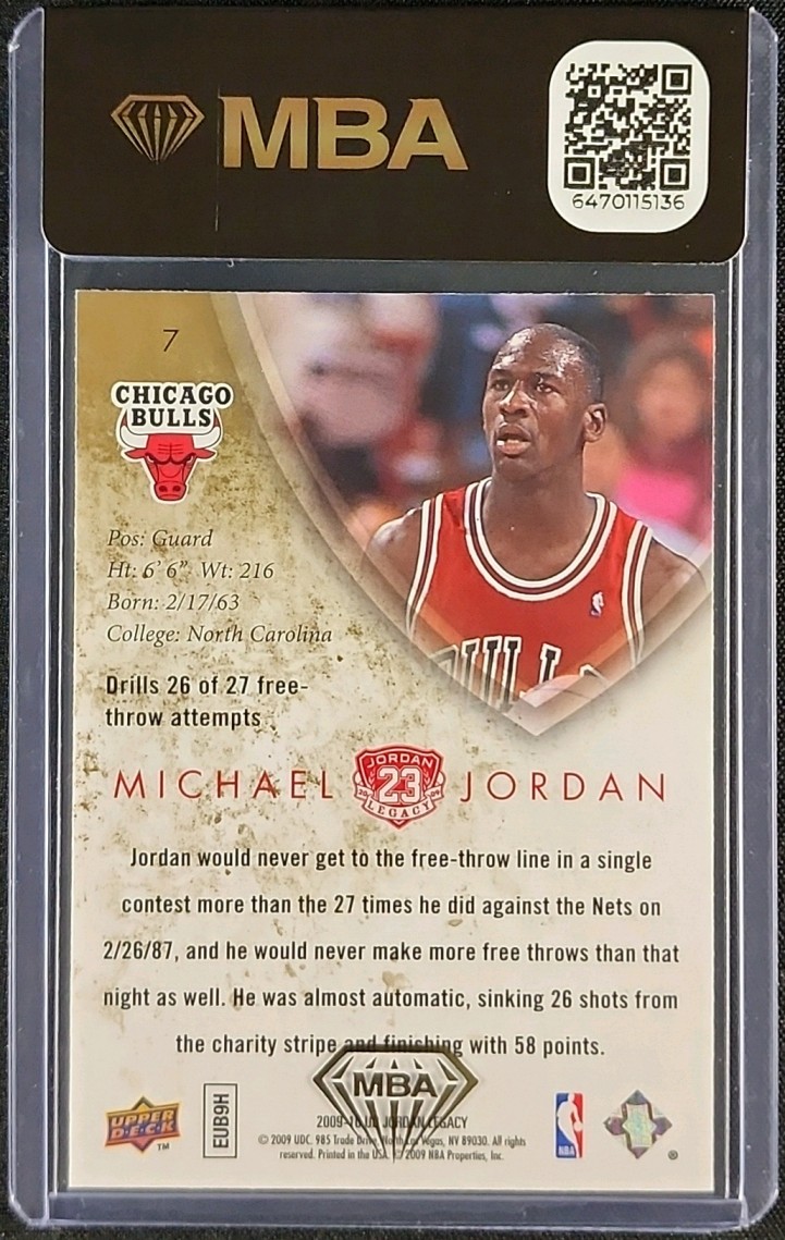 2009 Upper Deck Legacy Collection Michael Jordan #7 MBA AUTH