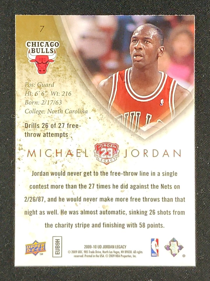 2009 Upper Deck Legacy Collection Michael Jordan #7 MBA AUTH