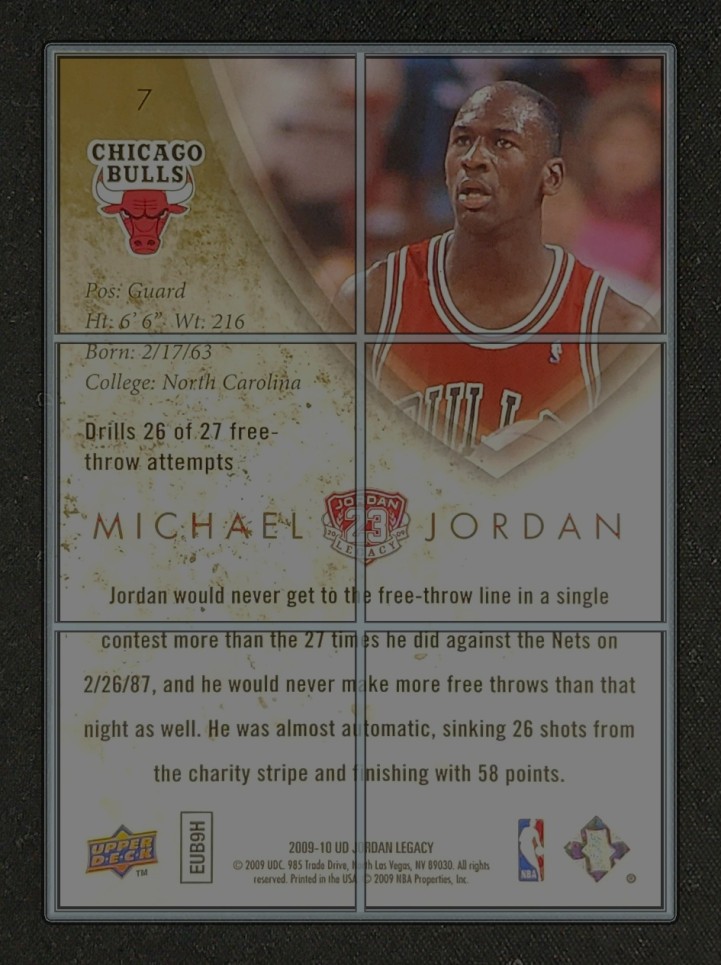 2009 Upper Deck Legacy Collection Michael Jordan #7 MBA AUTH