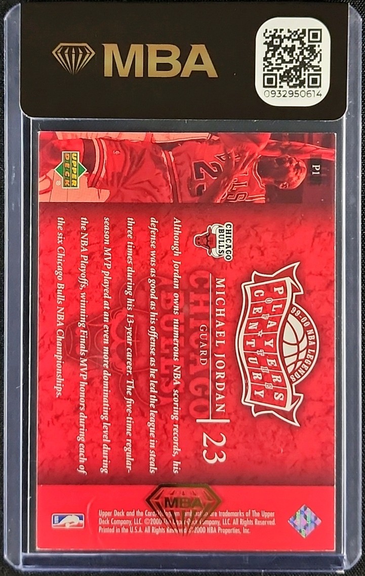 2000 UD Century Legends Players of the Century Michael Jordan #P1 MBA AUTH