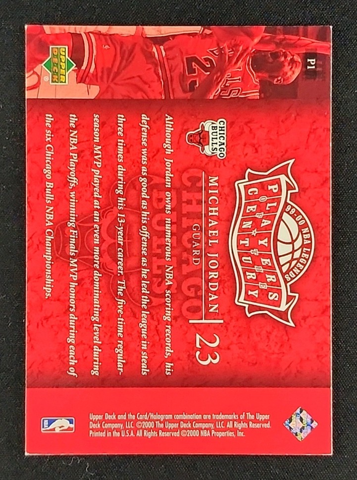 2000 UD Century Legends Players of the Century Michael Jordan #P1 MBA AUTH