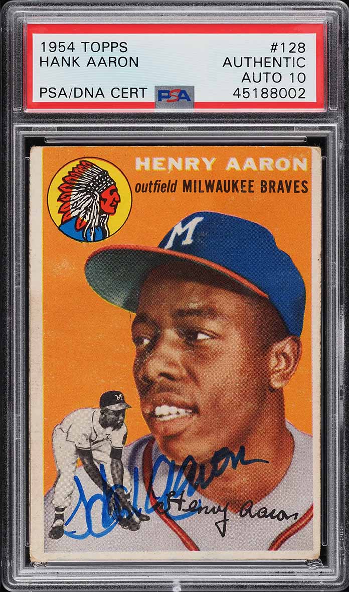 1954 Topps Hank Aaron ROOKIE #128 PSA 3 VG on Fanatics Collect