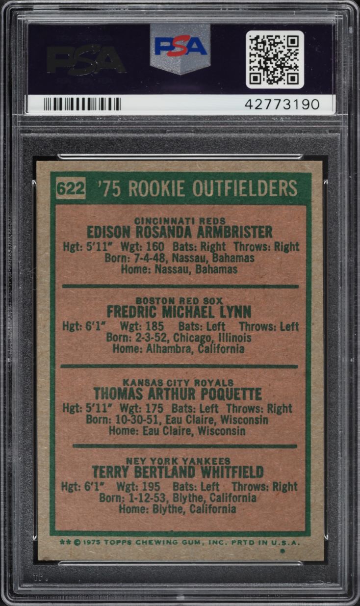 1975 Topps Fred Lynn ROOKIE #622 PSA 8 NM-MT