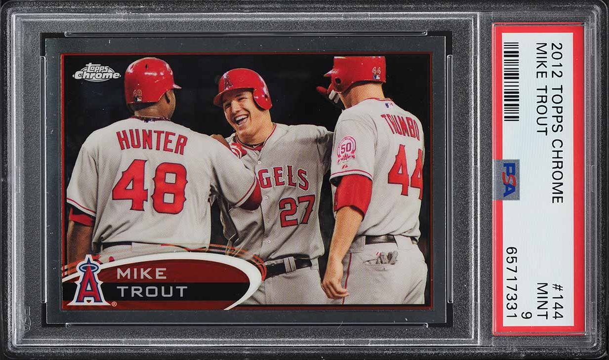 2012 Topps Chrome Mike Trout ROOKIE #144 PSA 9 MINT on Fanatics