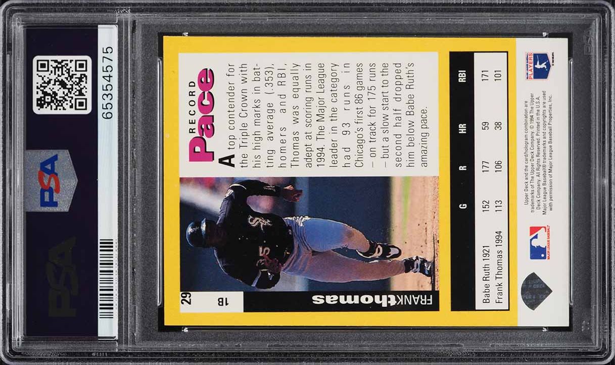1995 Collector's Choice SE Gold Signature Frank Thomas #29 1995 Collector's Choice SE Gold Signature Frank Thomas #29