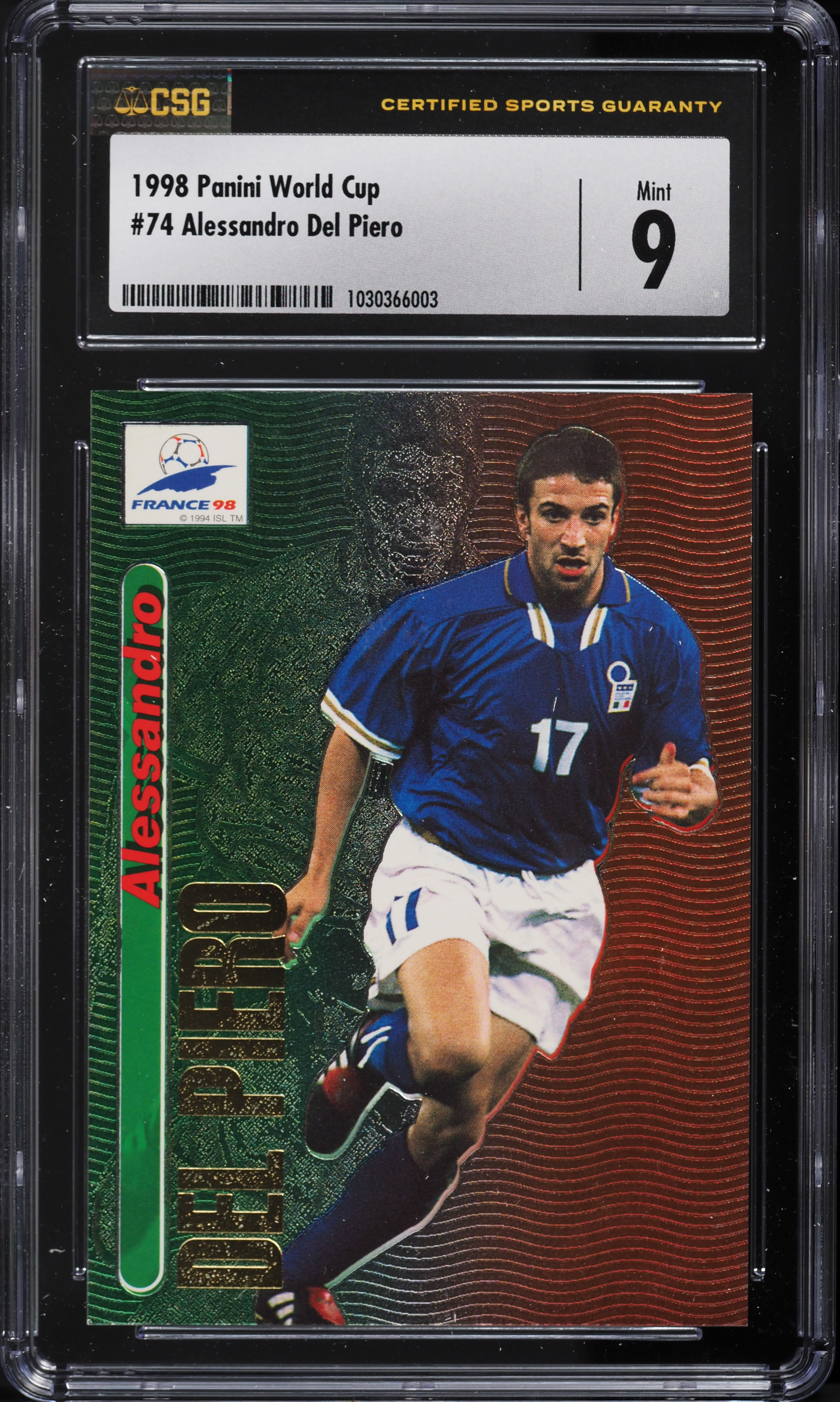 1998 Panini FIFA World Cup France Alessandro Del Piero #74 CSG 9