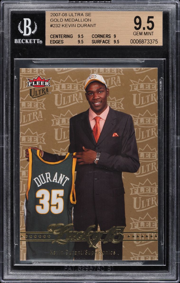 2007 Ultra SE Gold Medallion Kevin Durant ROOKIE #232 BGS 9.5 GEM MINT