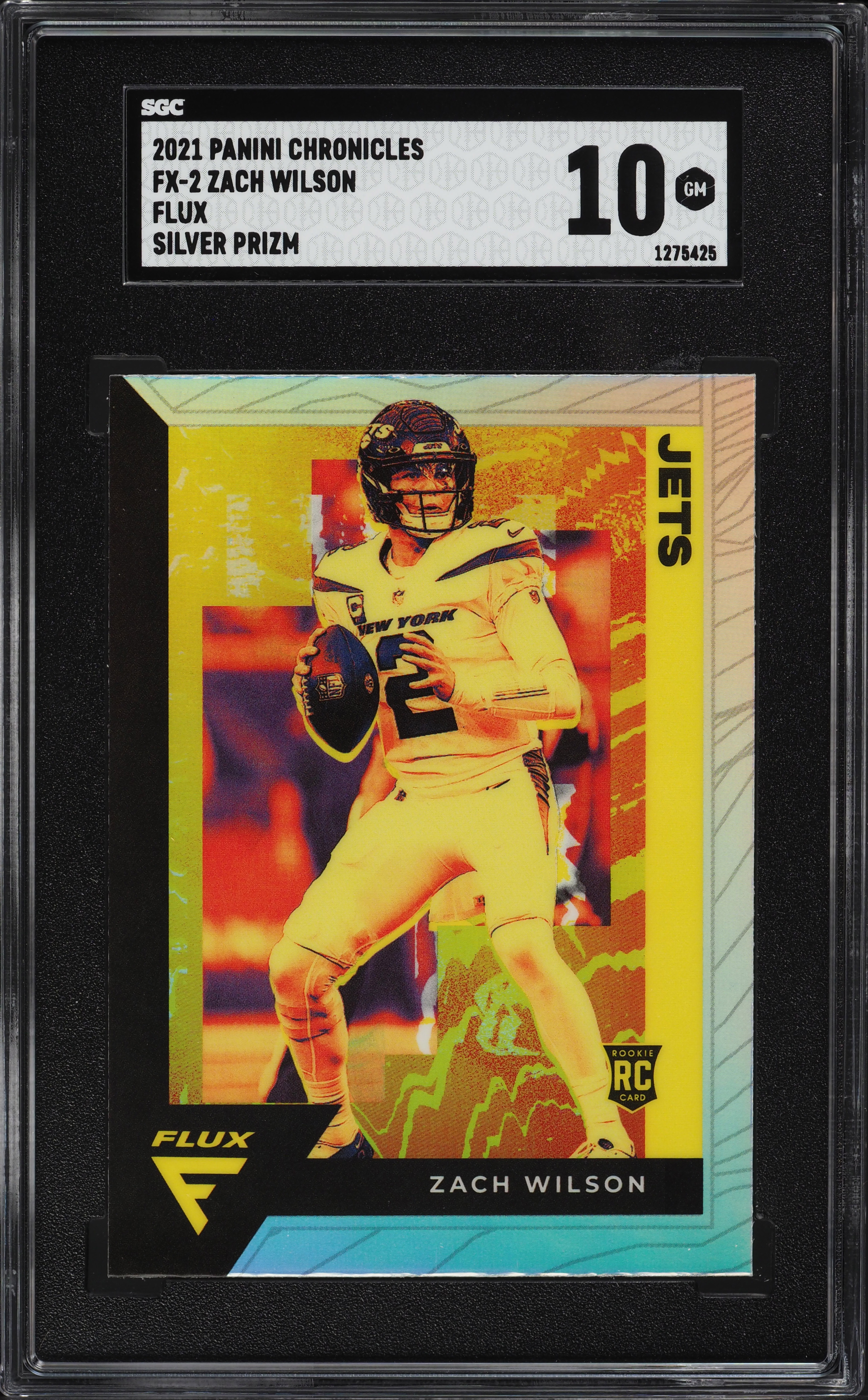 2021 Panini Chronicles Flux Silver Prizm Zach Wilson ROOKIE #FX-2