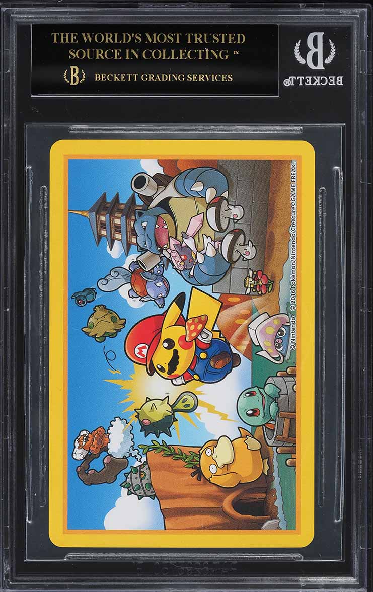 2016 Pokemon Center Poker Mario Luigi Pikachu Queen Hearts BGS 10 BLACK LABEL