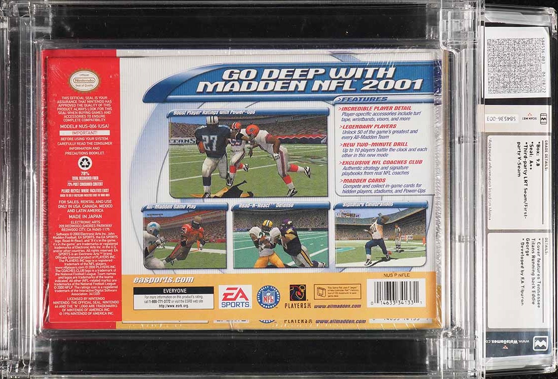 Madden NFL 2001 (Nintendo 64 N64) WATA 9.8 A++ Sealed
