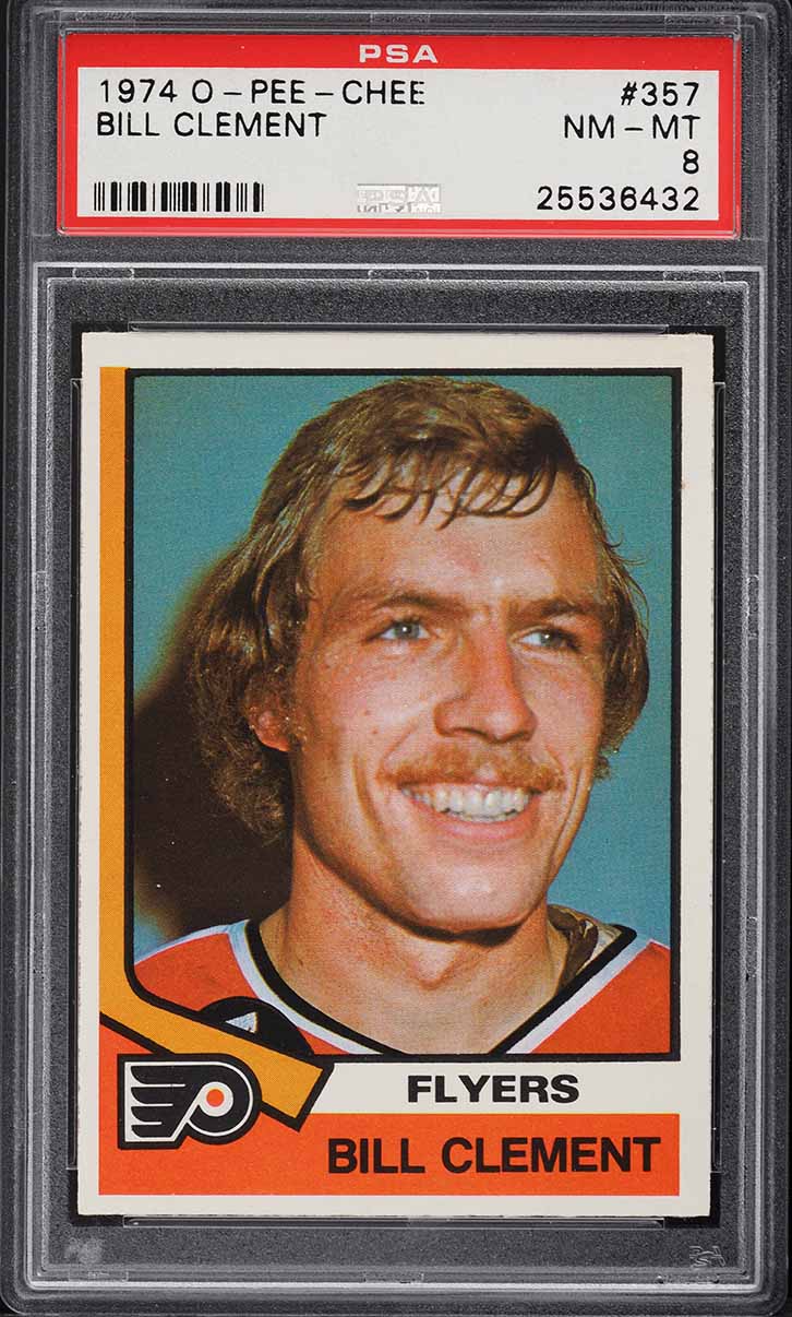 1974 O-Pee-Chee Hockey Bill Clement #357 PSA 8 NM-MT