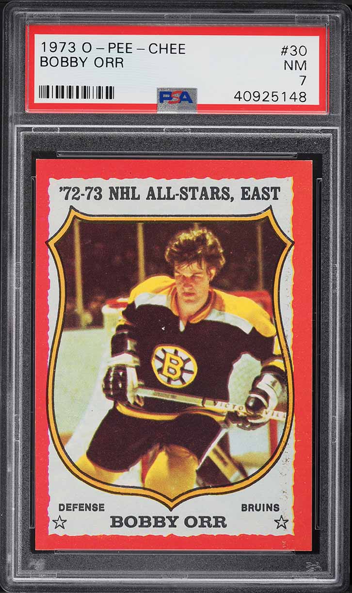 1973 O-Pee-Chee Hockey Bobby Orr ALL-STAR #30 PSA 7 NRMT