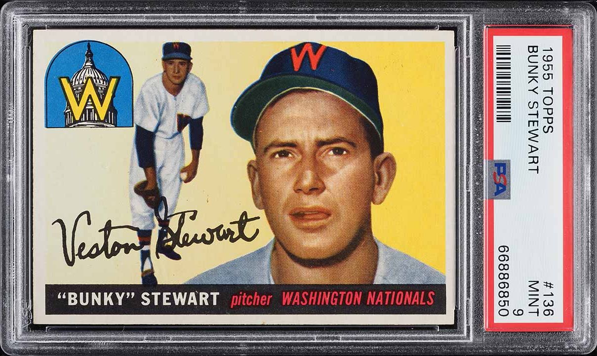 1955 Topps Bunky Stewart #136 PSA 9 MINT