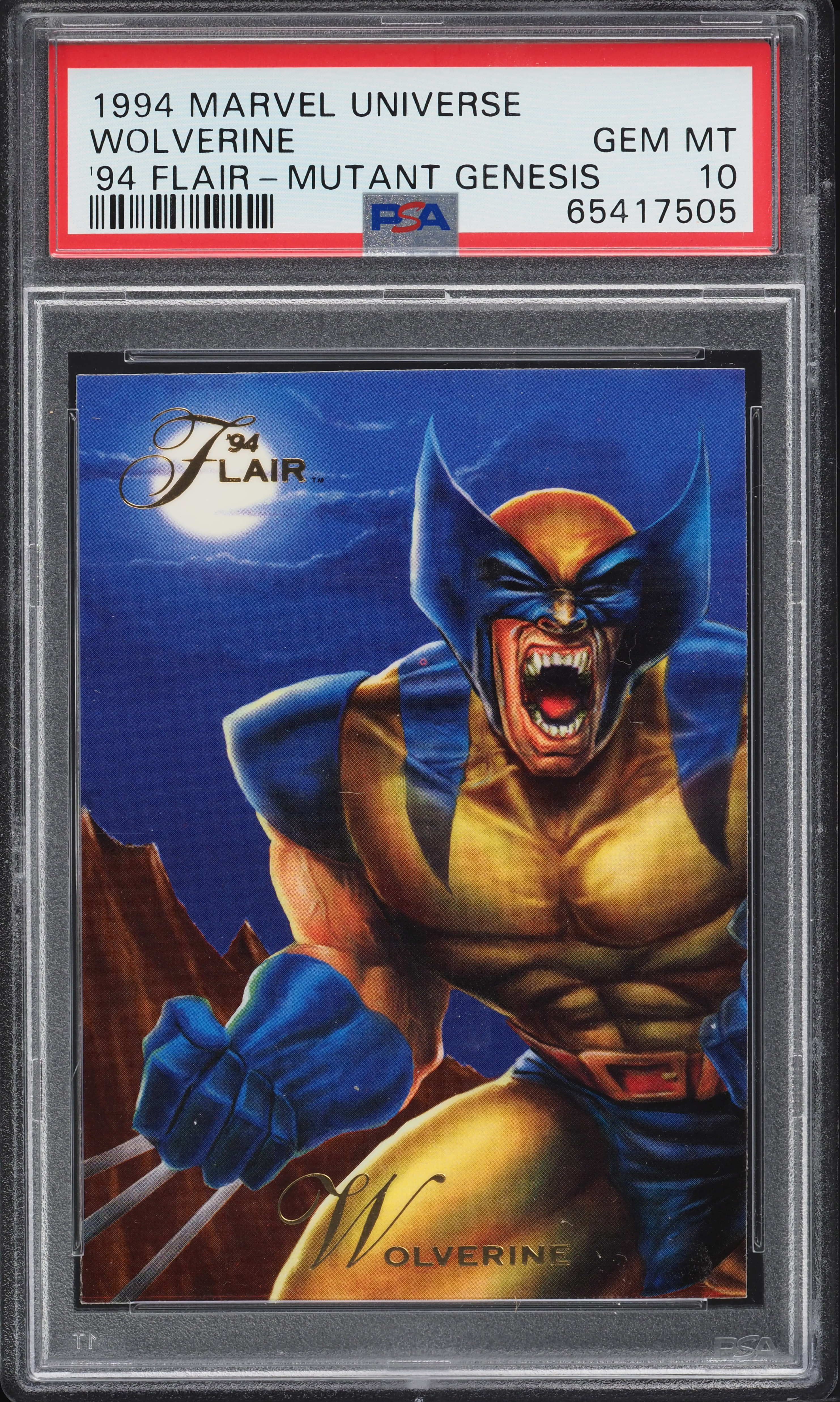 1994 Flair Marvel Universe Mutant Genesis Wolverine PSA 10 GEM