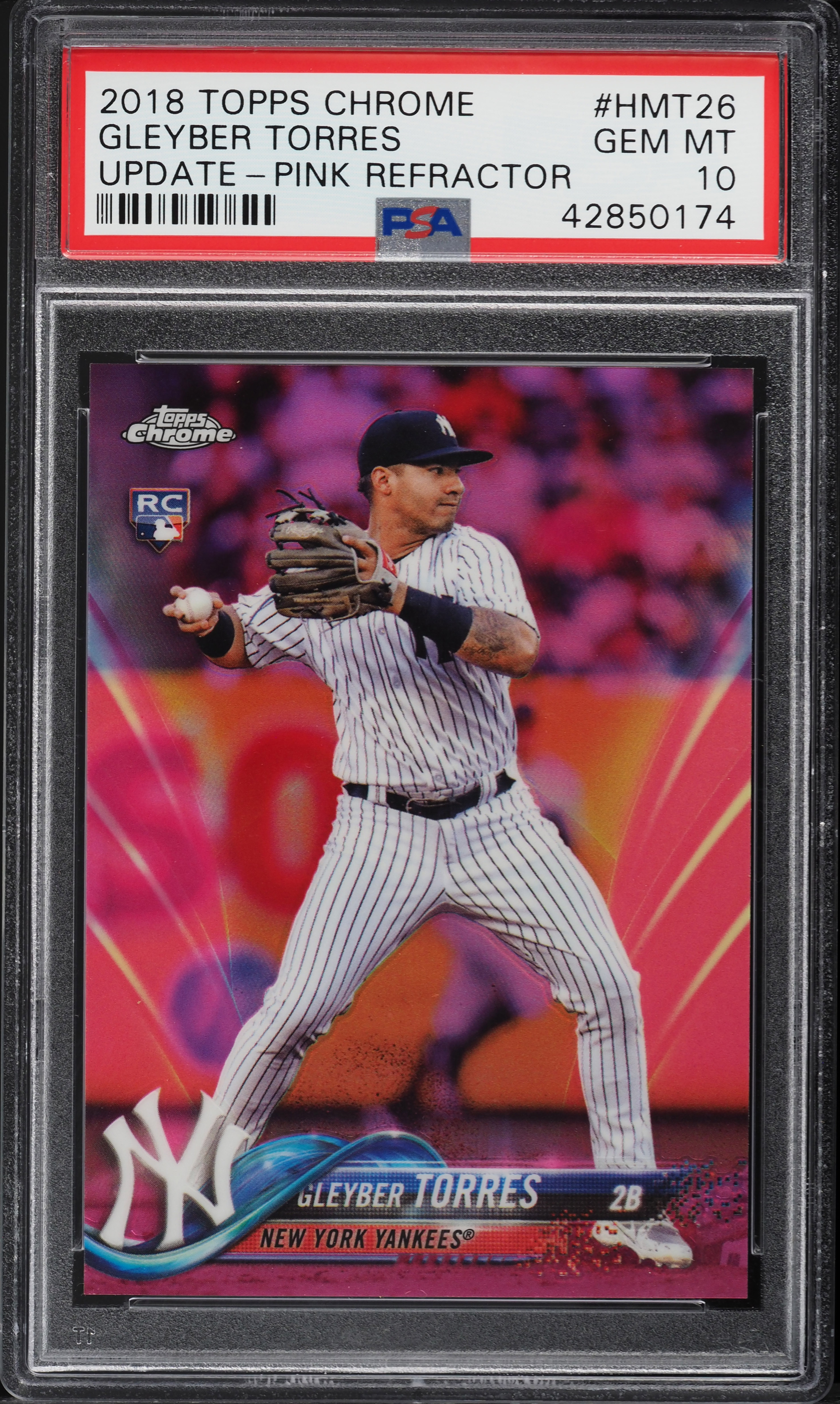 2018 Topps Chrome Update Pink Refractor Gleyber Torres ROOKIE