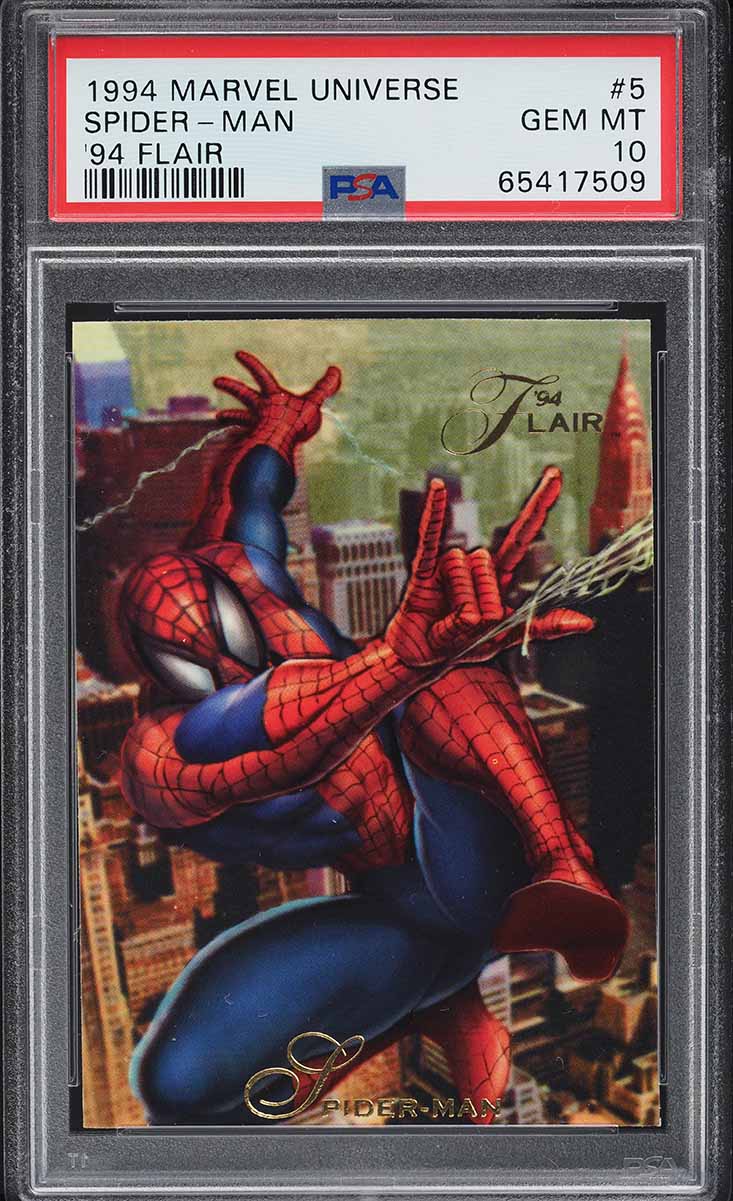 1994 Flair Marvel Universe Spider-Man #5 PSA 10 GEM MINT on