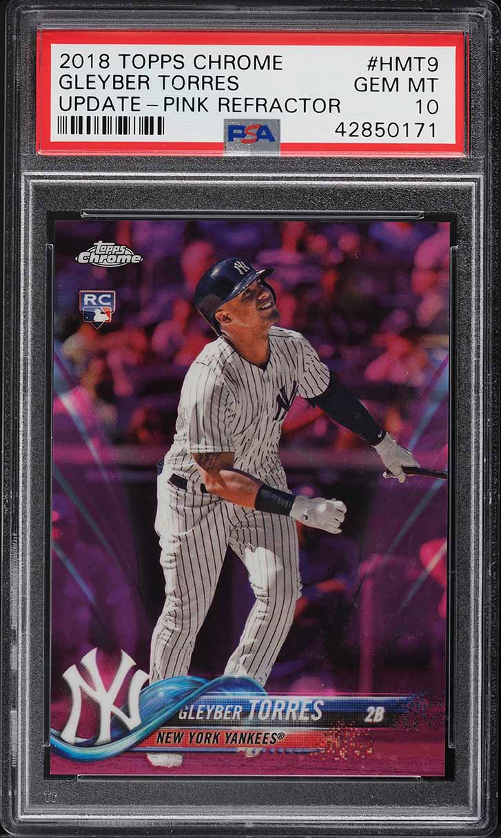 2018 Topps Chrome Update Pink Refractor Gleyber Torres ROOKIE #HMT9 PSA 10 GEM
