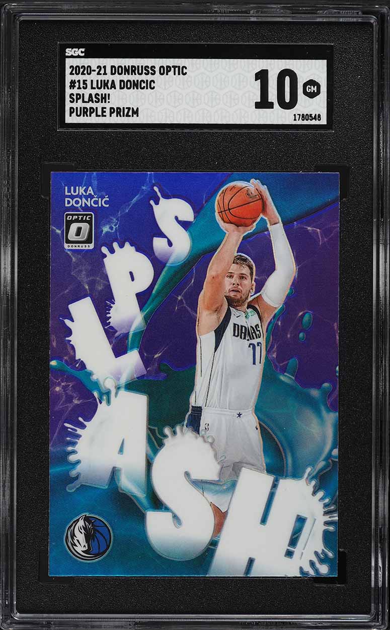 2020 Donruss Optic Splash! Purple Luka Doncic #15 SGC 10 GEM MINT