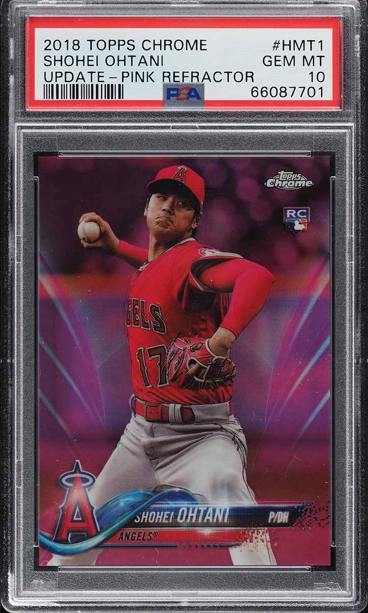 2018 Topps Chrome Update Pink Refractor Shohei Ohtani ROOKIE #HMT1