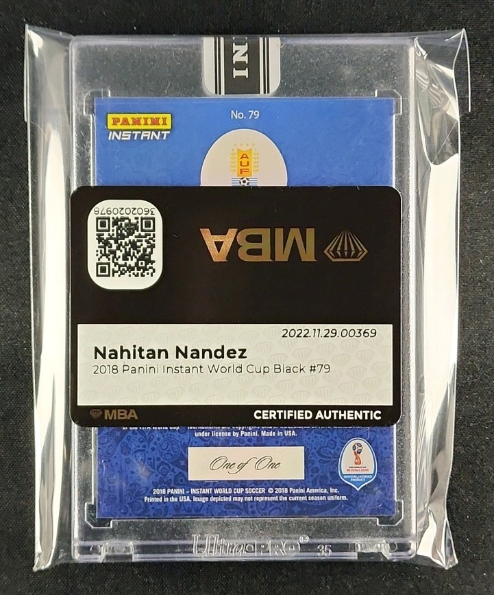2018 Panini Instant World Cup Black Nahitan Nandez 1/1 #79 MBA AUTH