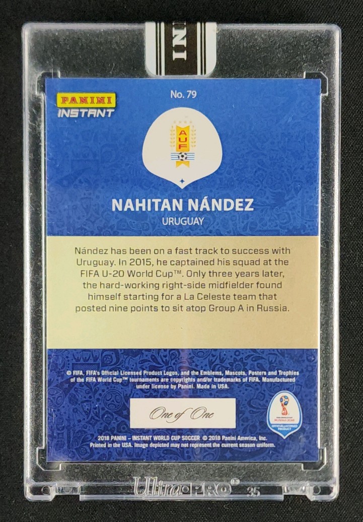 2018 Panini Instant World Cup Black Nahitan Nandez 1/1 #79 MBA AUTH