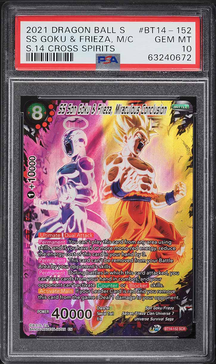 dragon ball super card game cross spirits 2021 SS Goku & Frieza #BT14-152 PSA 10 GEM MINT Experience the new battle style with your Unison Cards DRAGON BALL SUPER CARD GAME