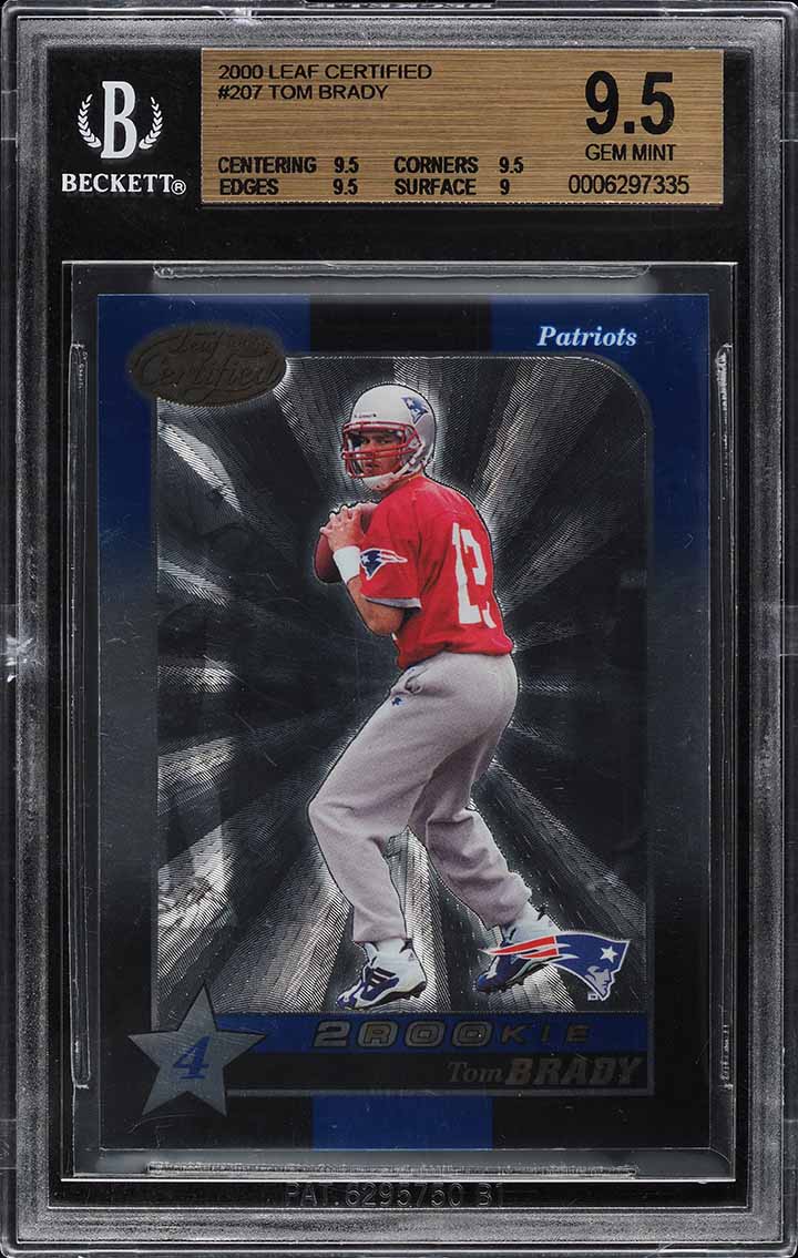 2000 Leaf Certified Tom Brady ROOKIE /1500 #207 BGS 9.5 GEM MINT