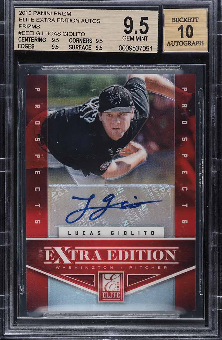 2012 Panini Prizm Elite Extra Prizms Lucas Giolito ROOKIE AUTO 25/25 BGS 9.5 GEM