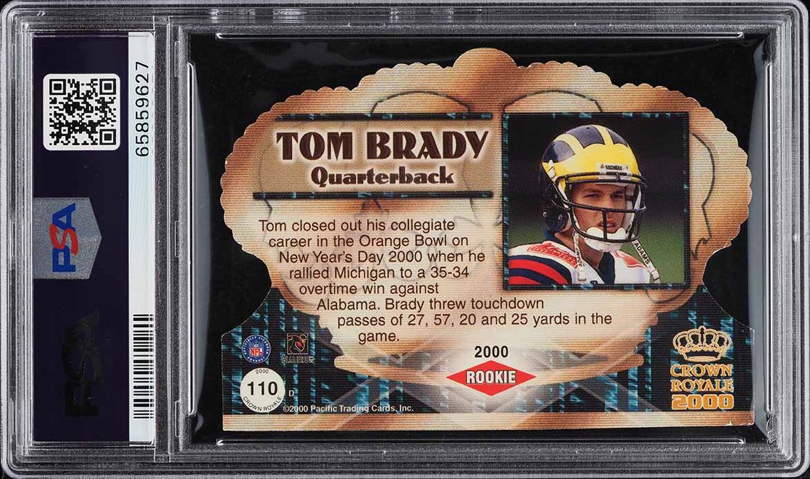 2000 Pacific Crown Royale Draft Picks Tom Brady ROOKIE /499 #110 PSA 9 MINT