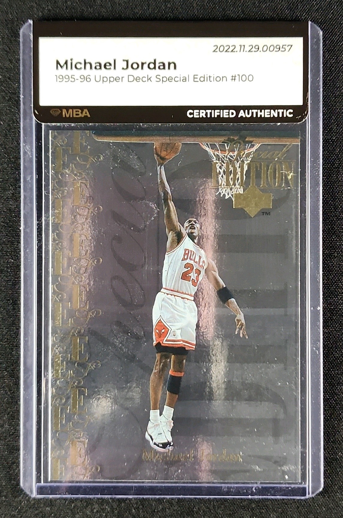 1995 Upper Deck Special Edition Michael Jordan #100 MBA AUTH on