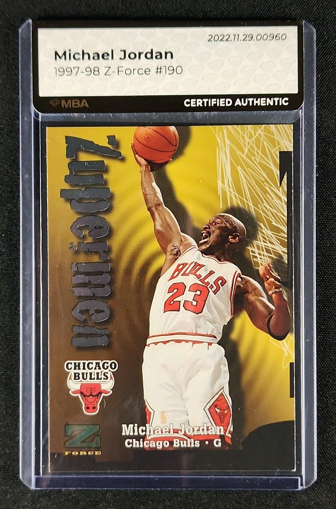 1997 Skybox Z-Force Michael Jordan #190 MBA AUTH on Fanatics Collect