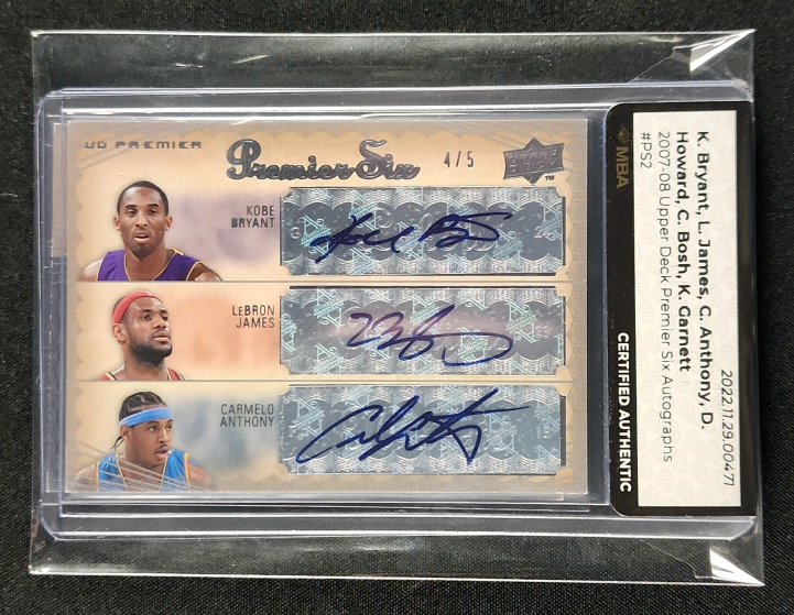2007 Upper Deck Premier Kobe Bryant LeBron James Bosh Garnett AUTO /5 MBA AUTH